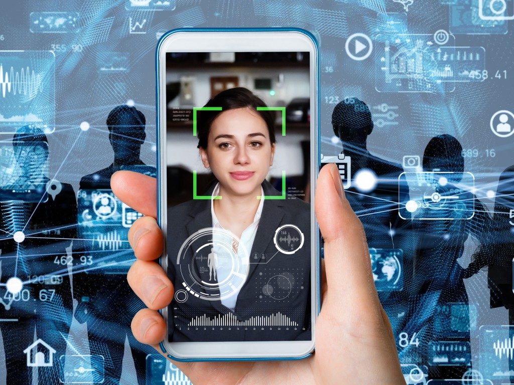 Smartphone screen showing a woman